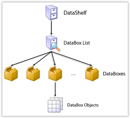 Rappresentazione schematica della struttura di un DataShelf.